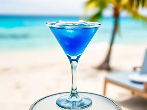 Blue Bruiser Cocktail - Outdoors