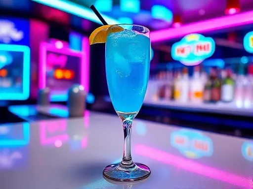 Blue Champagne - At a Bar