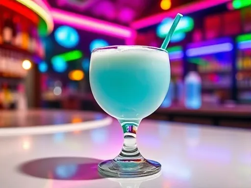 Blue Cloud Cocktail - At a Bar