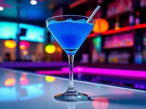 Blue Devil Cocktail - At a Bar