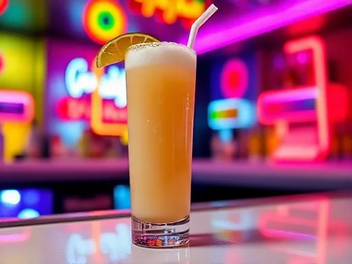 Blue Hawaiian cocktail at a bar