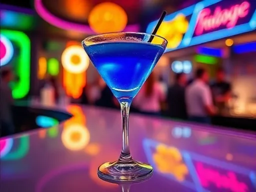 Blue Moon Martini - At a Bar