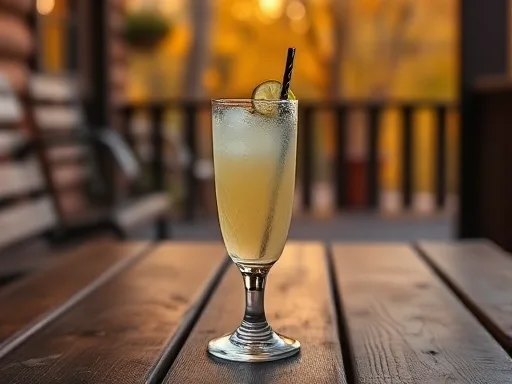 Bourbon Sloe Gin Fizz - Outdoors