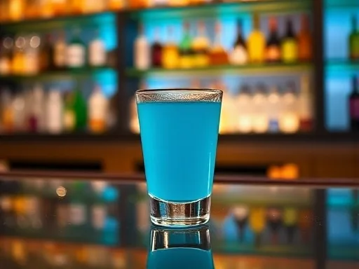 Caribbean Blue Jello Shots - At a Bar
