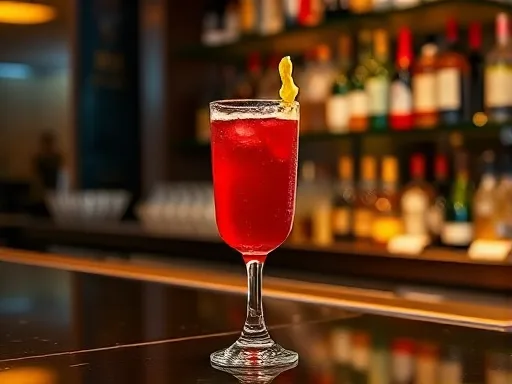 Champagne Rum Punch - At a Bar