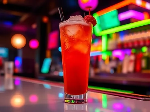 Cherry Raspberry Shake - At a Bar