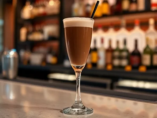 Black Russian cocktail at a bar