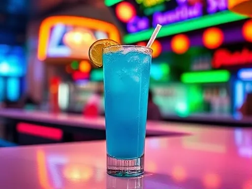 Curacao Cooler - At a Bar
