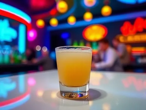 Fiery Blue Mustang - At a Bar