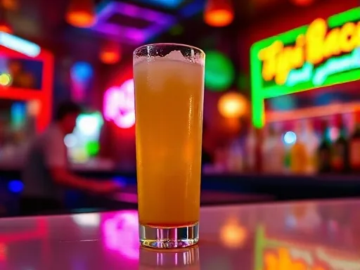 Flaming Tiki Torch - At a Bar