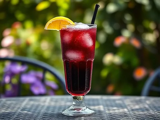 Gin-Cassis Fizz - Outdoors