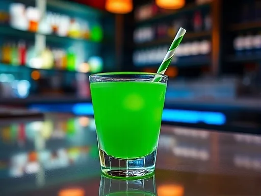 Green Apple and Butter Jello Shots - At a Bar