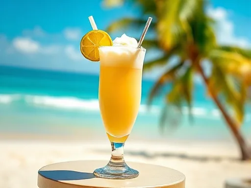 Lemon Ice-Cream Soda - Outdoors