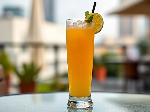 Lemon Sherry Cocktail - Outdoors