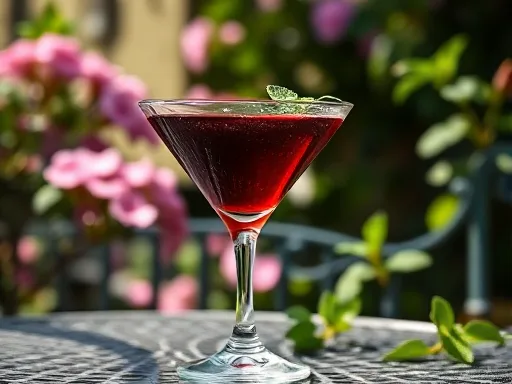 Mint Gin Cocktail - Outdoors