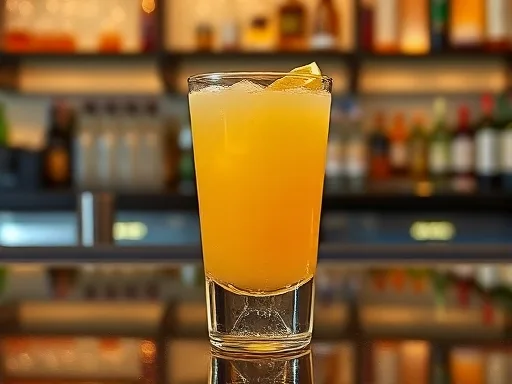 Screwdriver cocktail at a bar