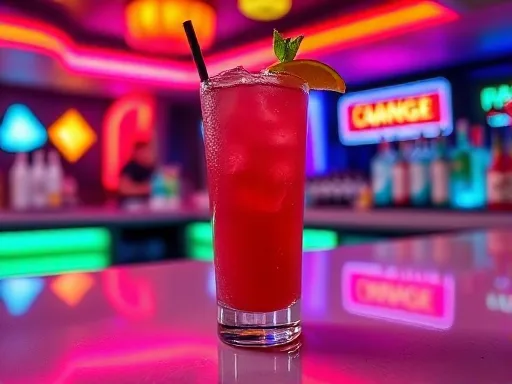 Orange Surfboard - At a Bar