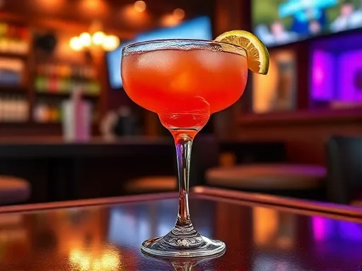 Peach Margarita - At a Bar