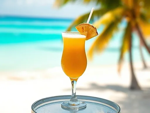Peach May Cocktail - Outdoors