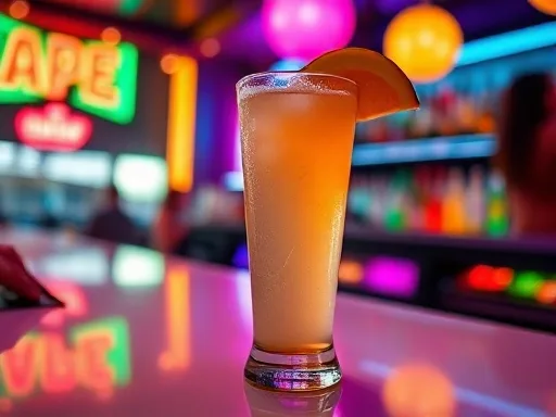 Peach Tequila cocktail at a bar