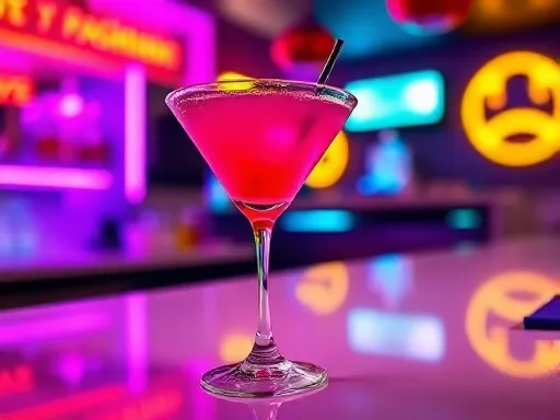 Raspberry Martini - At a Bar