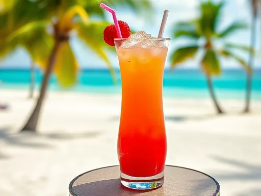 Raspberry Tiki Twist Punch - Outdoors