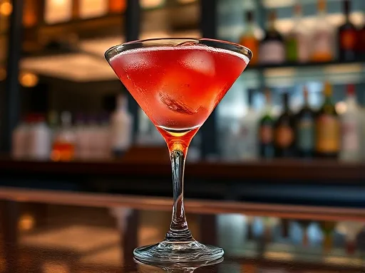 Red Bruiser Cocktail - At a Bar