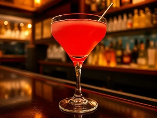 Royal Smile Cocktail - At a Bar