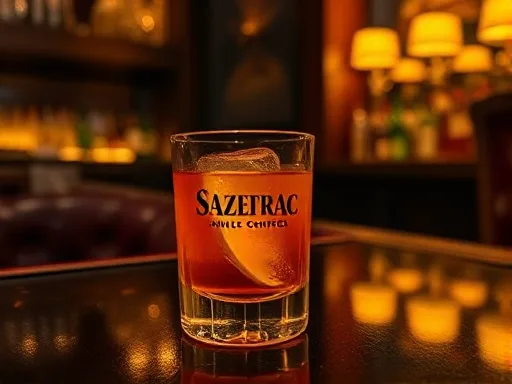 Sazerac cocktail at a bar