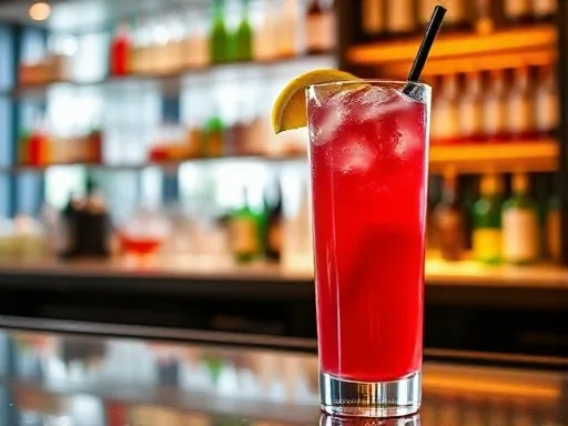 Shirley Temple mocktail on a bar