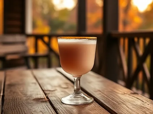 Sloe Gin Flip - Outdoors
