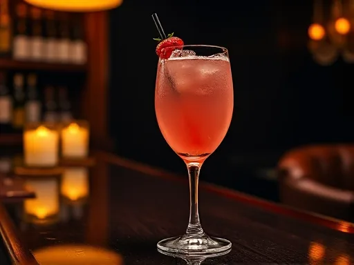 Strawberry Champagne - At a Bar