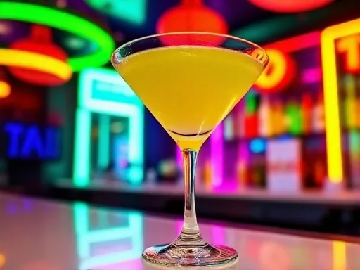 Cosmopolitan cocktail at a bar