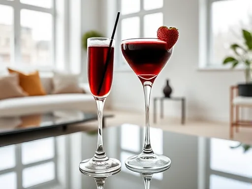 Strawberry Kir Royale - At Home
