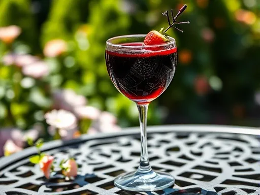 Strawberry Kir Royale - Outdoors