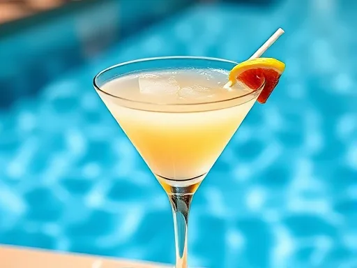 Strawberry Lemon Drop Martini - Outdoors