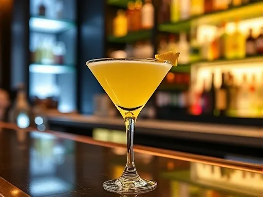 Sunset Martini Cocktail - At a Bar