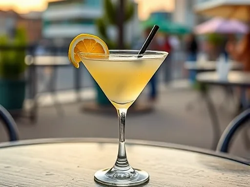 Sunset Martini Cocktail - Outdoors