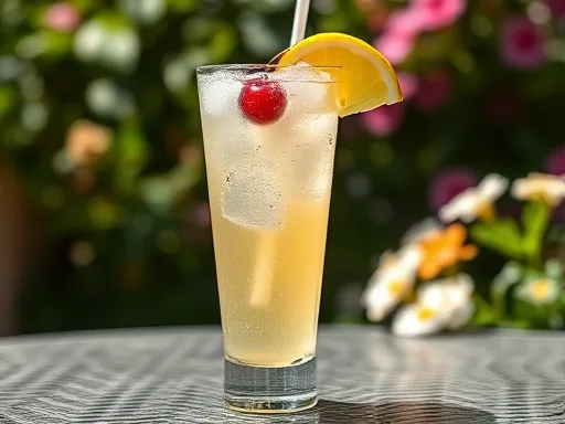 Tom Collins cocktail outdoors