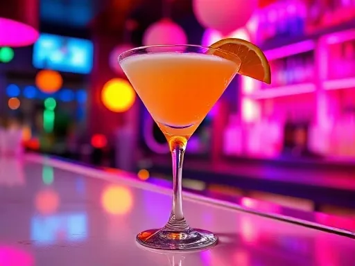 Tropical Peach Martini - At a Bar
