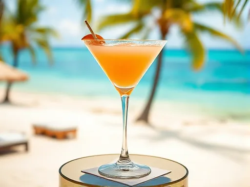 Tropical Peach Martini - Outdoors