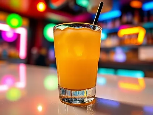 Tropical Whiskey Punch - At a Bar